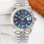 TW Replica Rolex Datejust Stainless Steel Strap Blue Face Fluted Bezel Watch 41mm